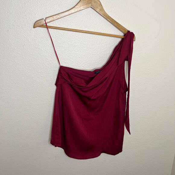 Papermoon Red One Shoulder Tank Tie Blouse Small - Picture 1 of 9